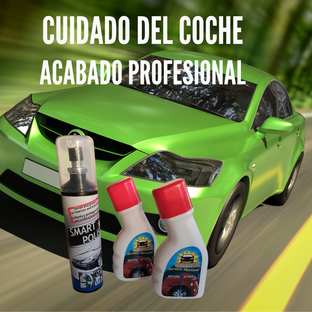 Kit 3 en 1 para coche: elimina arañazos, da brillo y aspira tu coche como un profesional